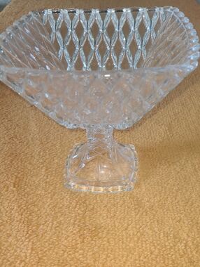 Glass Compote Pedestal Bowl - Clear Crystal
